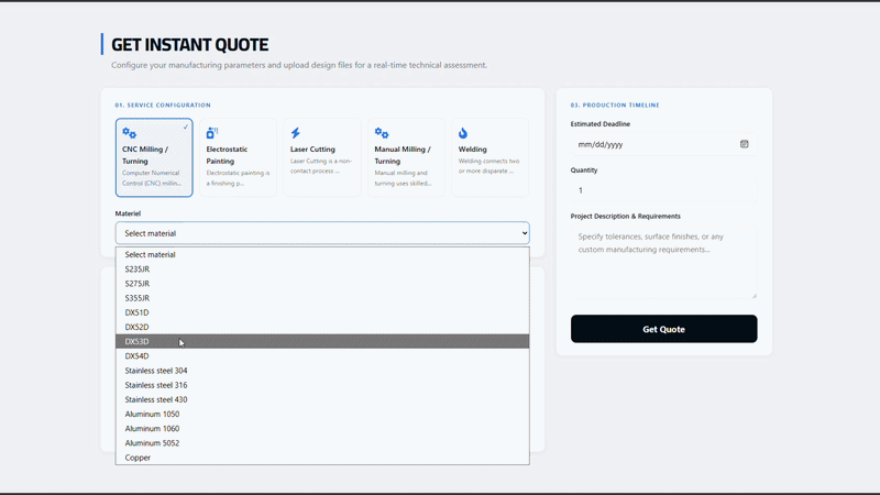 Instant Quote demo